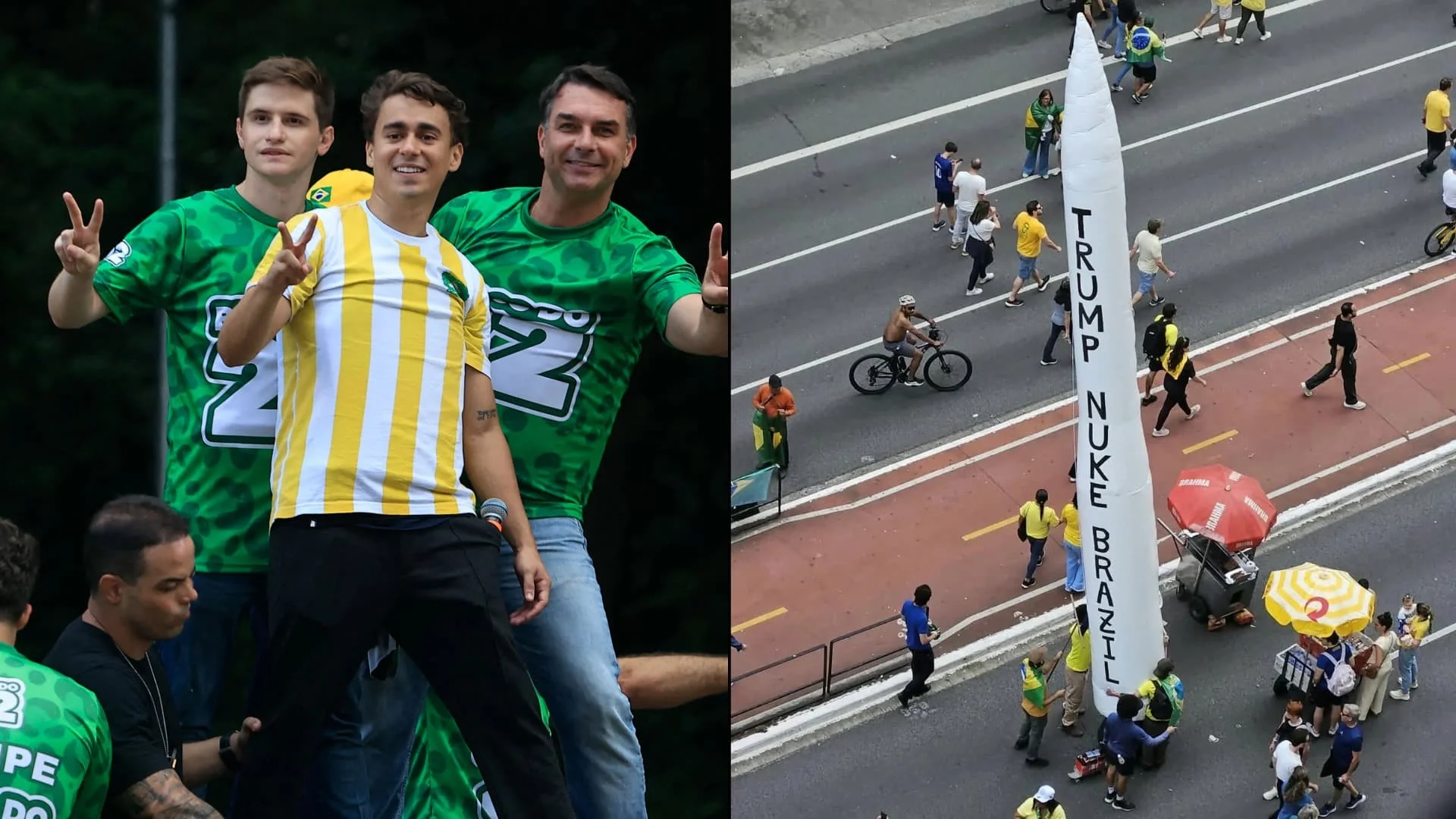 Ato de Flávio tem míssil contra o Brasil
